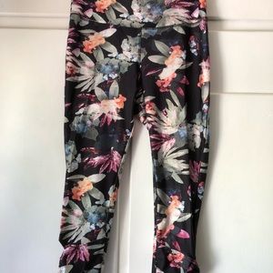 Floral jockey work out pants with cute detail